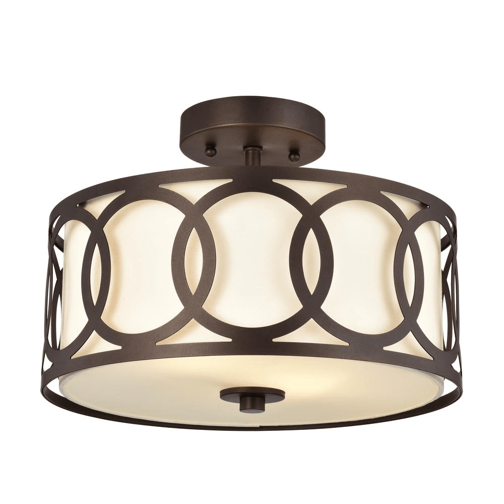 Bronx Semi-Flush Ceiling Light – Bronze, 13" - posh&polish variety
