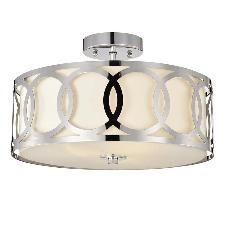 Bronx Semi-Flush Ceiling Light – Chrome, 15" - posh&amp;polish variety