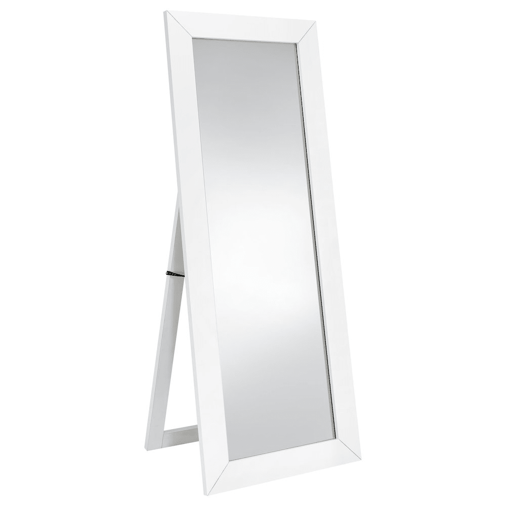 Cadence Tempered Glass Full Length Mirror White High Gloss - posh&amp;polish variety