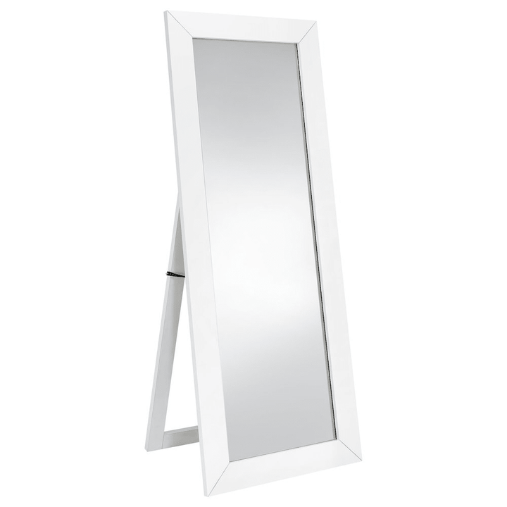 Cadence Tempered Glass Full Length Mirror White High Gloss - posh&amp;polish variety