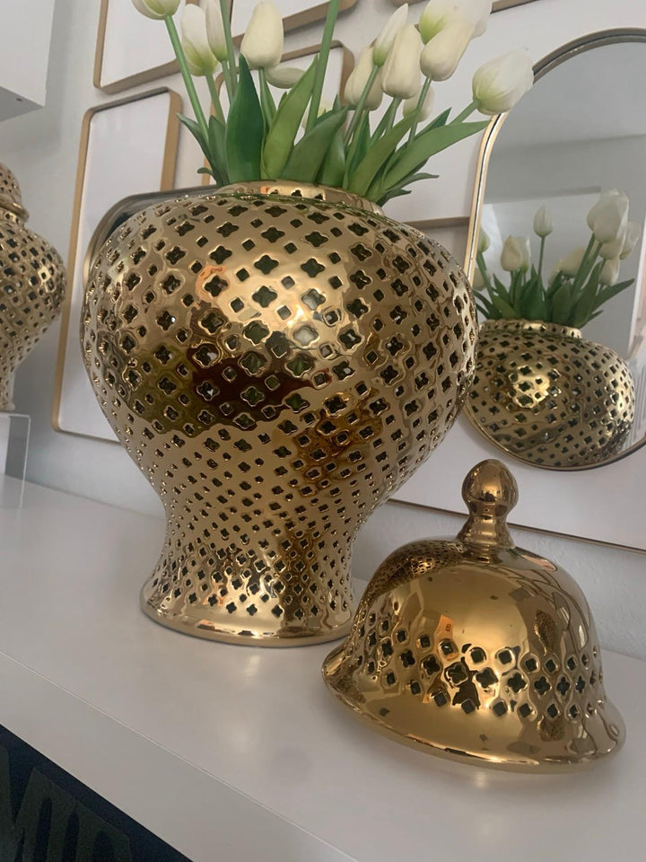 Ceramic Vase Gold - posh&amp;polish variety