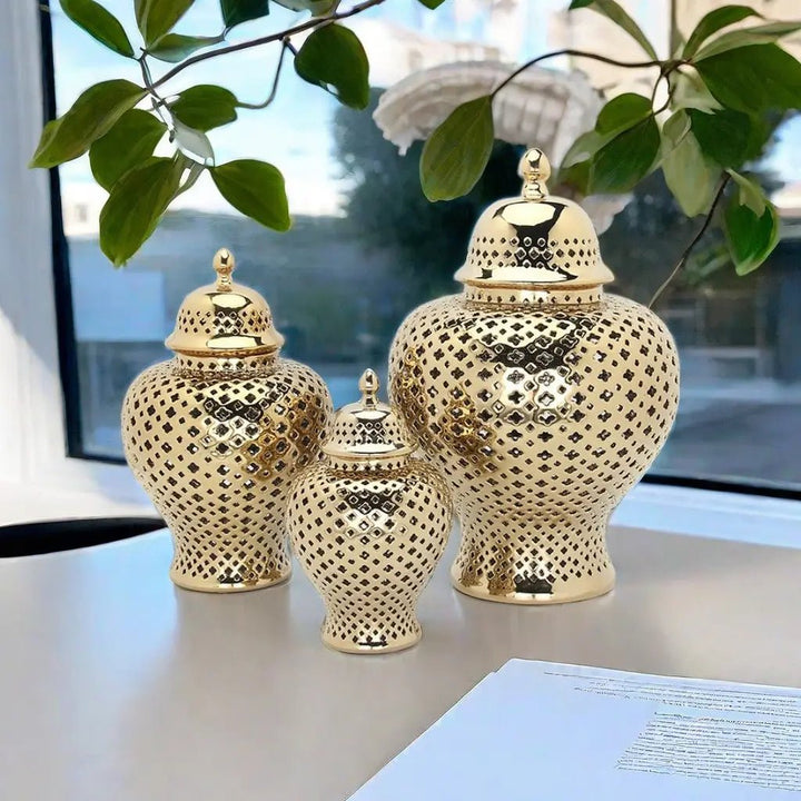 Ceramic Vase Gold - posh&amp;polish variety