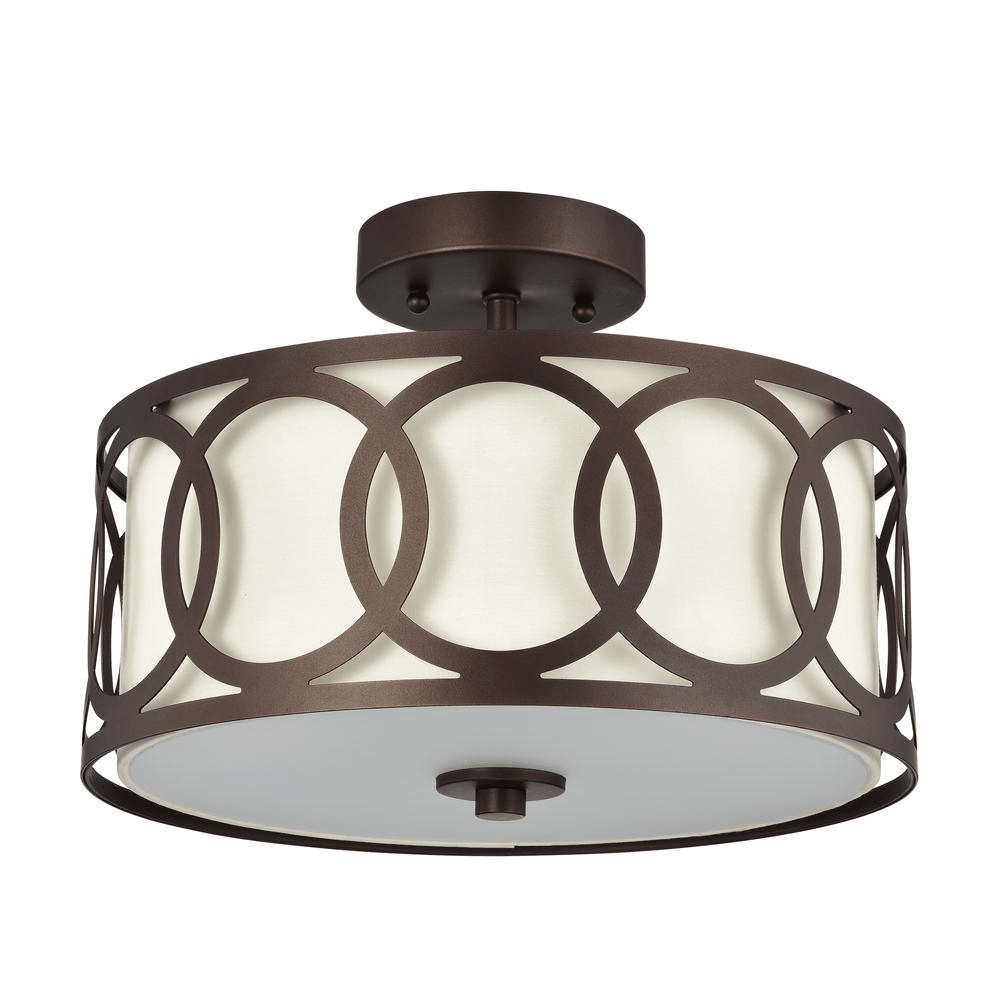 Chloe Lighting Bronx 2-Light Semi-Flush Ceiling Fixture - posh&amp;polish variety
