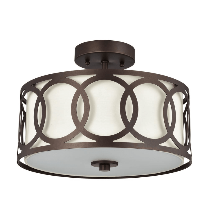 Chloe Lighting Bronx 2-Light Semi-Flush Ceiling Fixture - posh&amp;polish variety