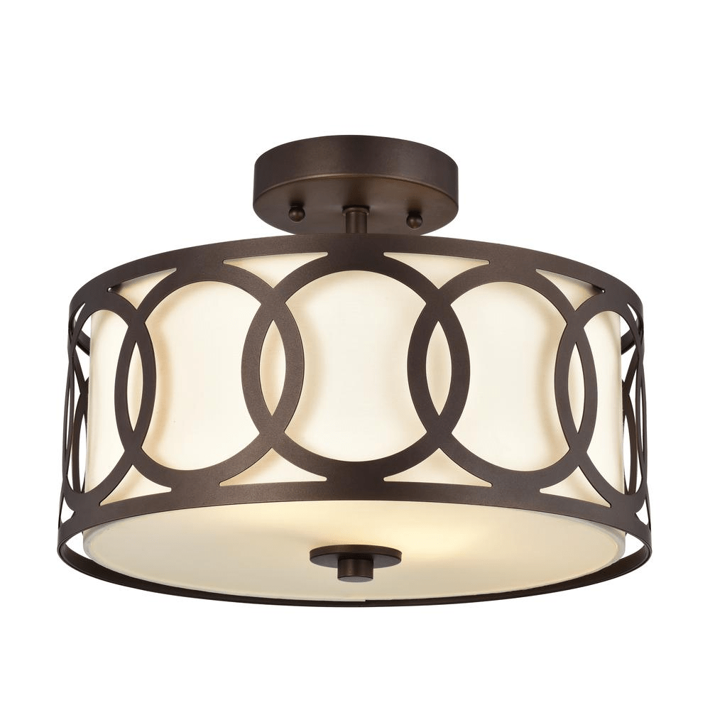 Chloe Lighting Bronx 2-Light Semi-Flush Ceiling Fixture - posh&polish variety