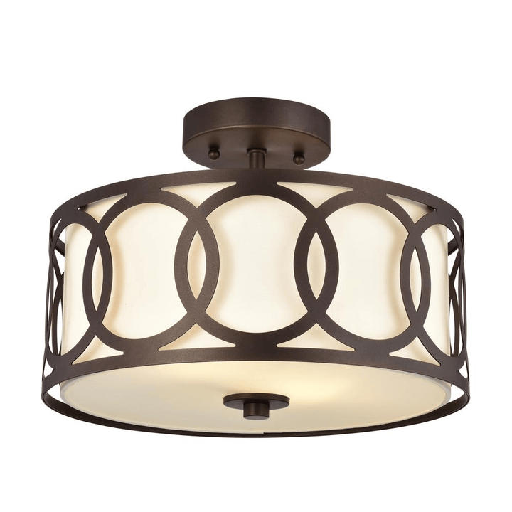 Chloe Lighting Bronx 2-Light Semi-Flush Ceiling Fixture - posh&amp;polish variety