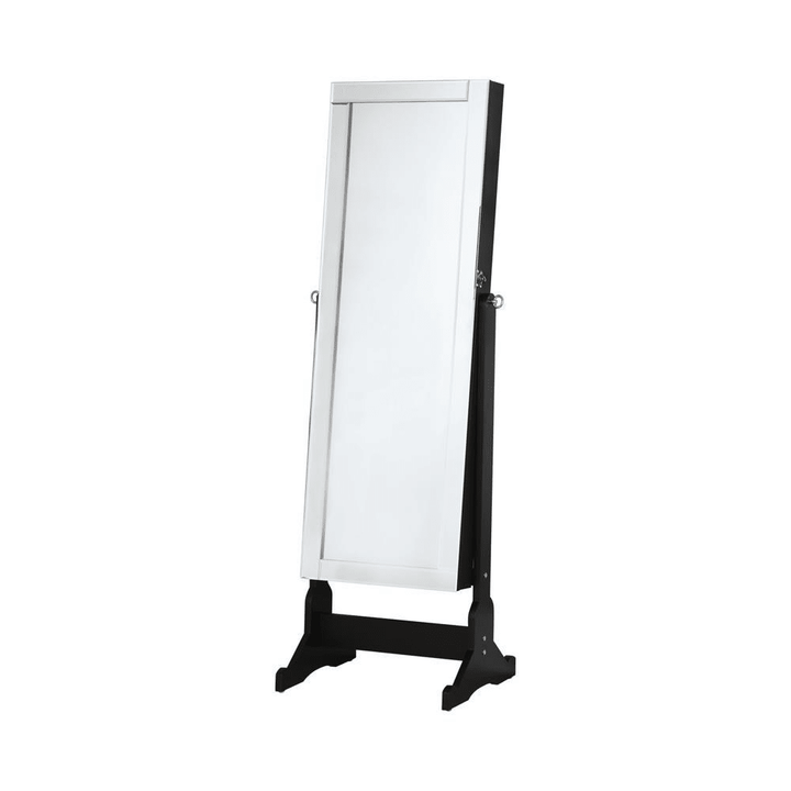 Cortez Cheval Mirror with Hidden Jewelry Storage – Black - posh&amp;polish variety