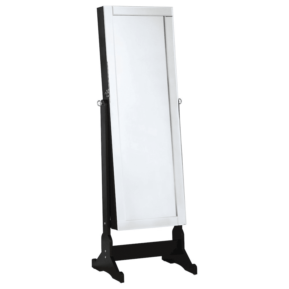 Cortez Cheval Mirror with Hidden Jewelry Storage – Black - posh&amp;polish variety
