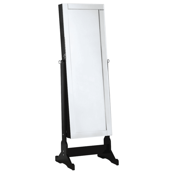 Cortez Cheval Mirror with Hidden Jewelry Storage – Black - posh&amp;polish variety