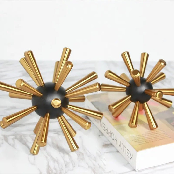 Gold Table Decor Starburst – Modern Black and Gold Centerpiece - posh&amp;polish variety