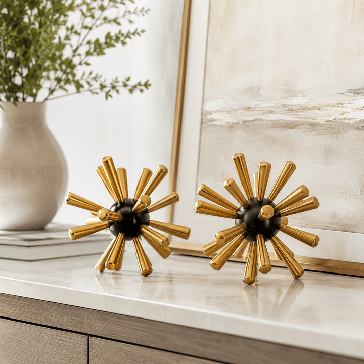 Starburst Table Decor + Metal Vase Bundle