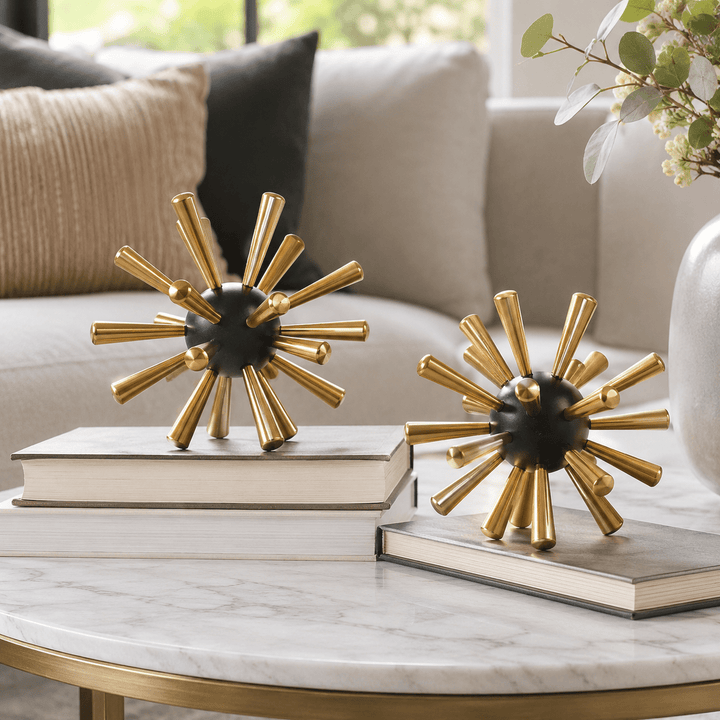 Gold Table Decor Starburst – Modern Black and Gold Centerpiece - posh&amp;polish variety