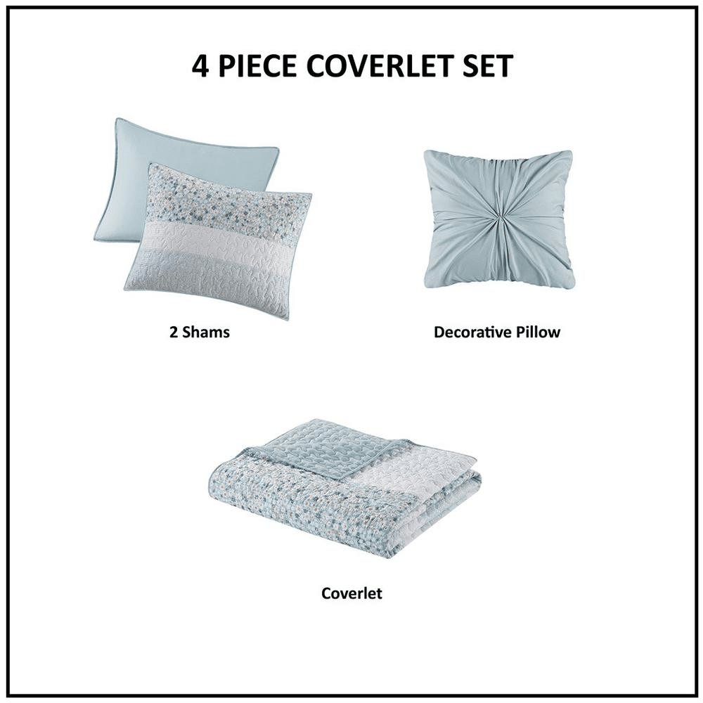 Madison Park Caralie 4-Piece Seersucker Quilt Set - posh&amp;polish variety