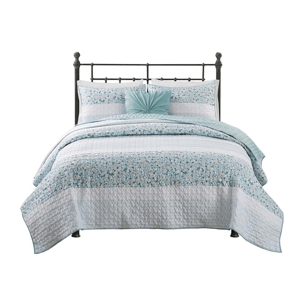 Madison Park Caralie 4-Piece Seersucker Quilt Set - posh&polish variety