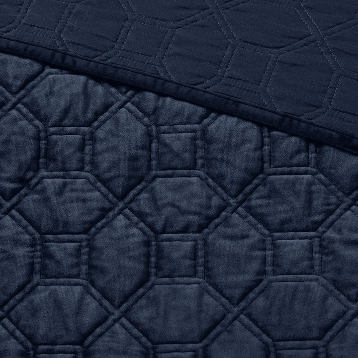 Madison Park Harper Velvet 3-Piece Quilt Set – (Full/Queen) - posh&amp;polish variety