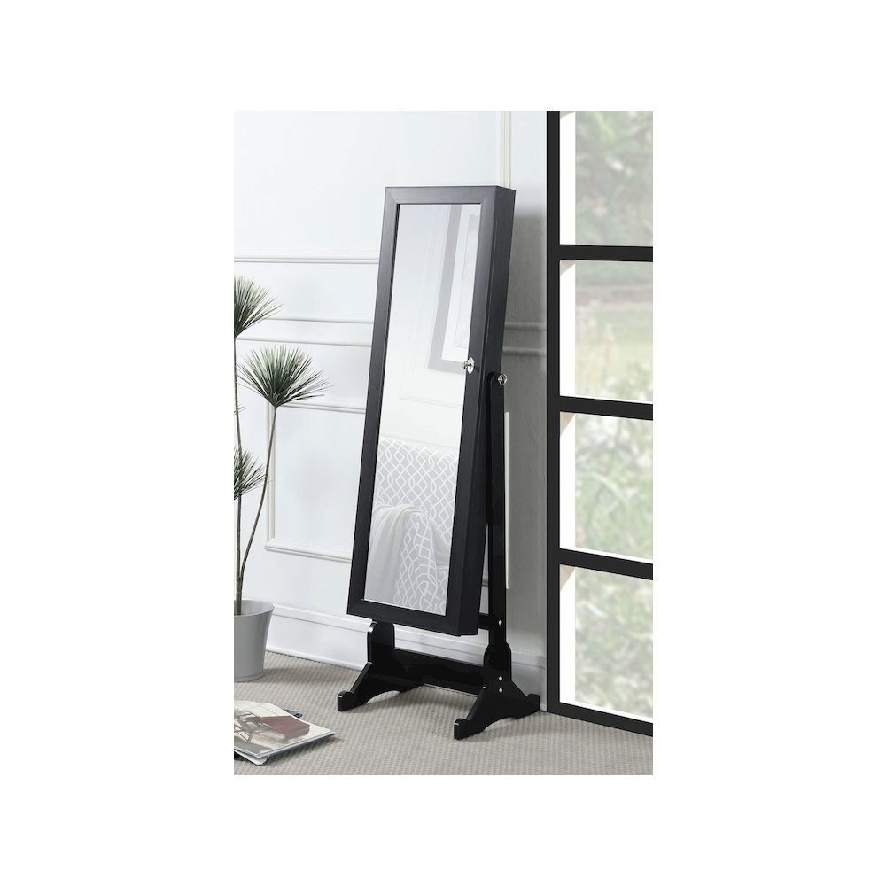 Tutuola Cheval Mirror with Jewelry Storage Black - posh&amp;polish variety