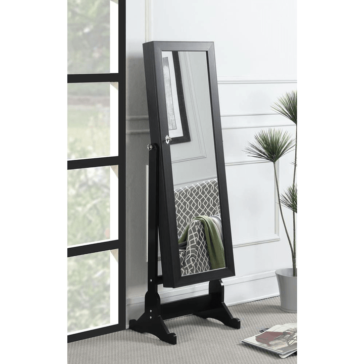 Tutuola Cheval Mirror with Jewelry Storage Black - posh&amp;polish variety