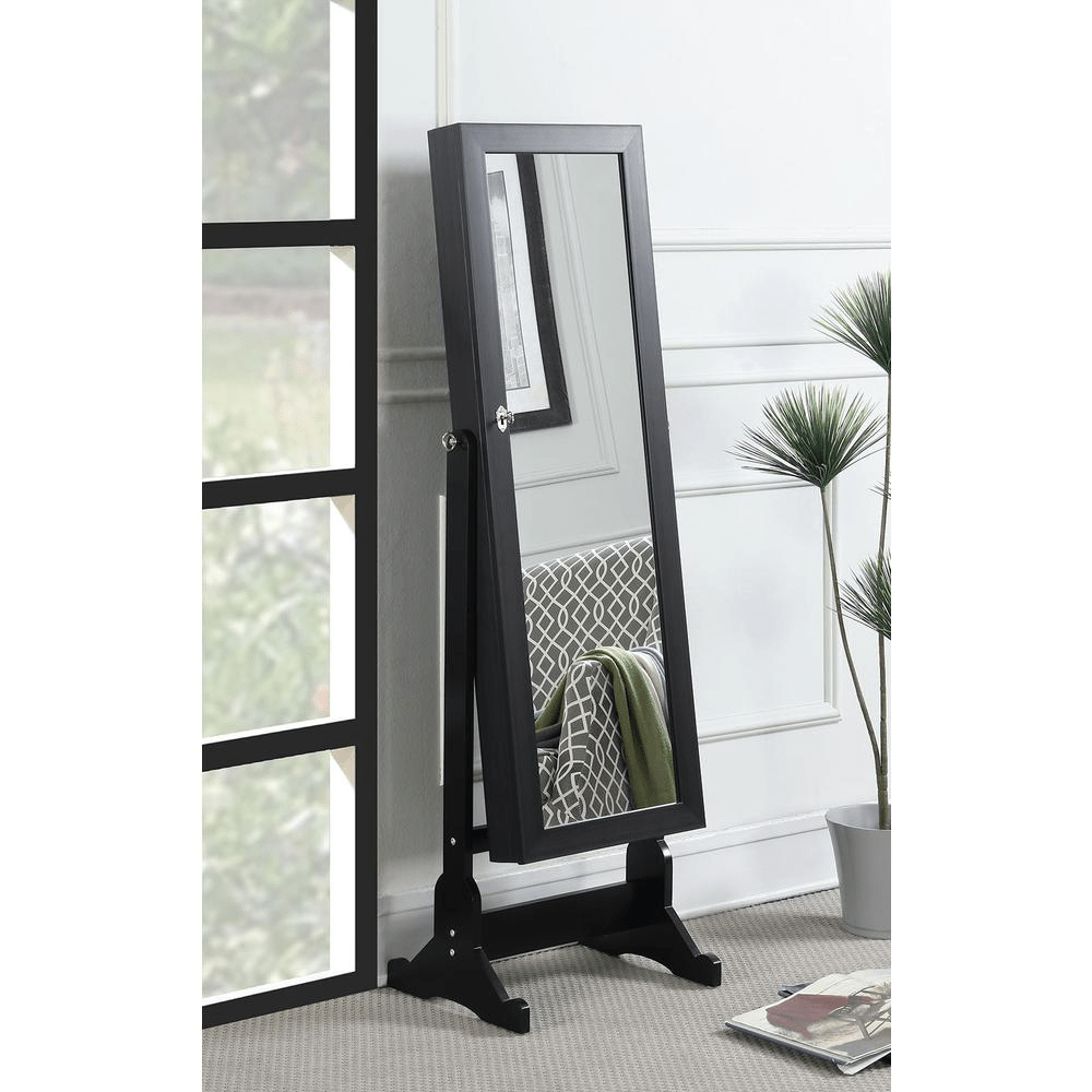 Tutuola Cheval Mirror with Jewelry Storage Black - posh&polish variety