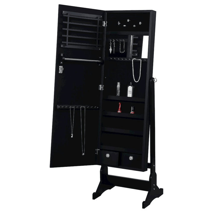 Tutuola Cheval Mirror with Jewelry Storage Black - posh&amp;polish variety