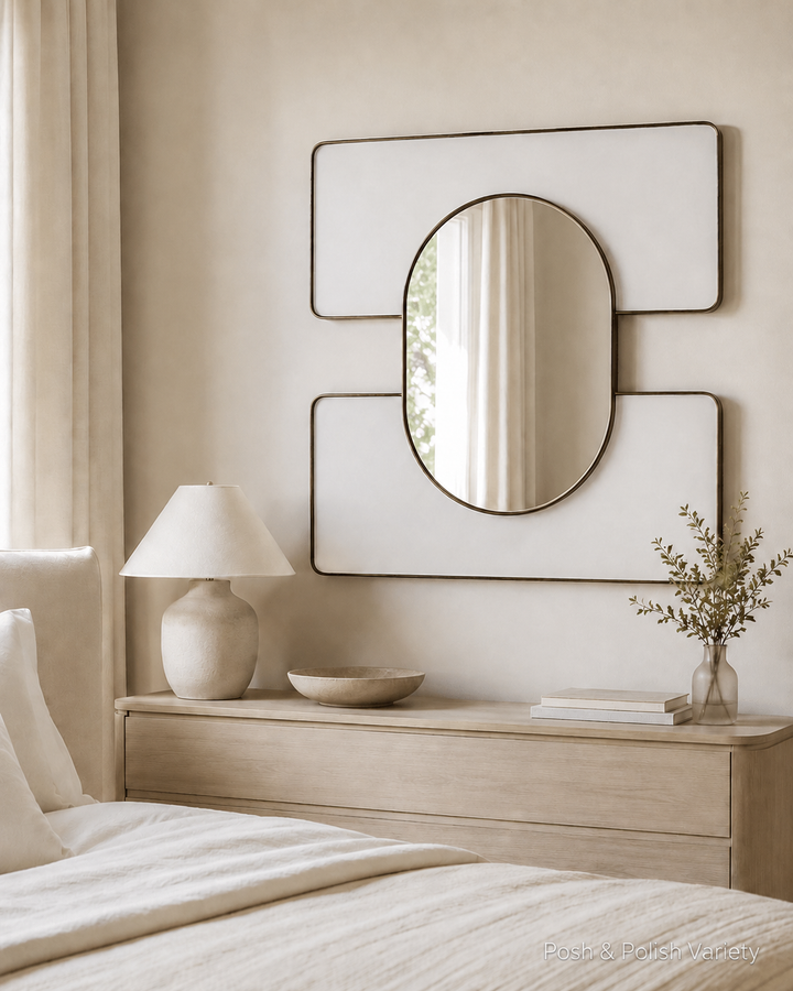 White Embrace 34x34 wall mirror – watermarked image 2 – Posh &amp; Polish Variety