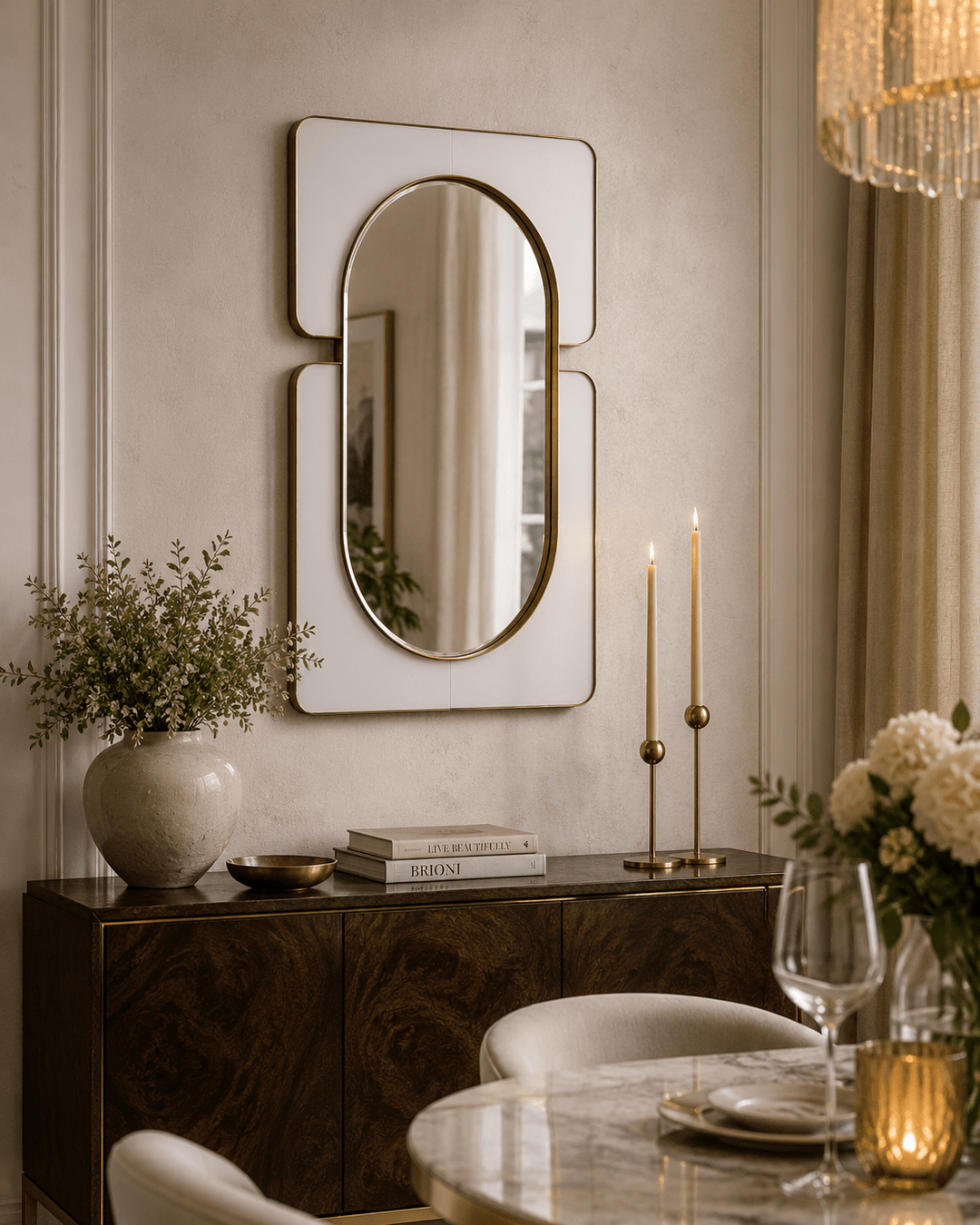 White Embrace Decorative Wall mirror - posh&amp;polish variety