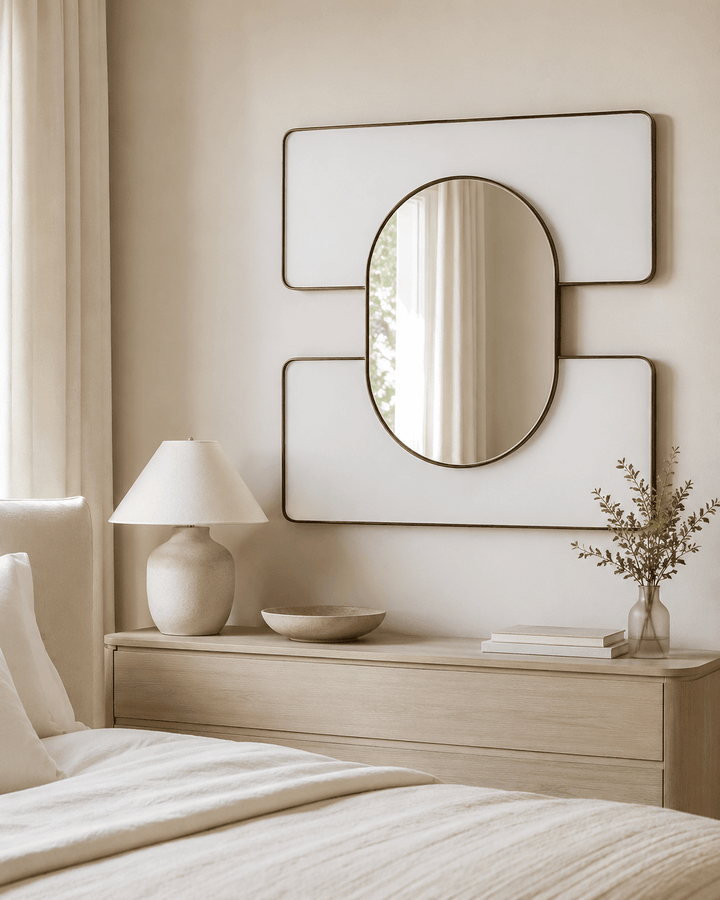 White Embrace Decorative Wall Mirror for Living Room, Bedroom &amp; Entryway 34x34 - posh&amp;polish variety