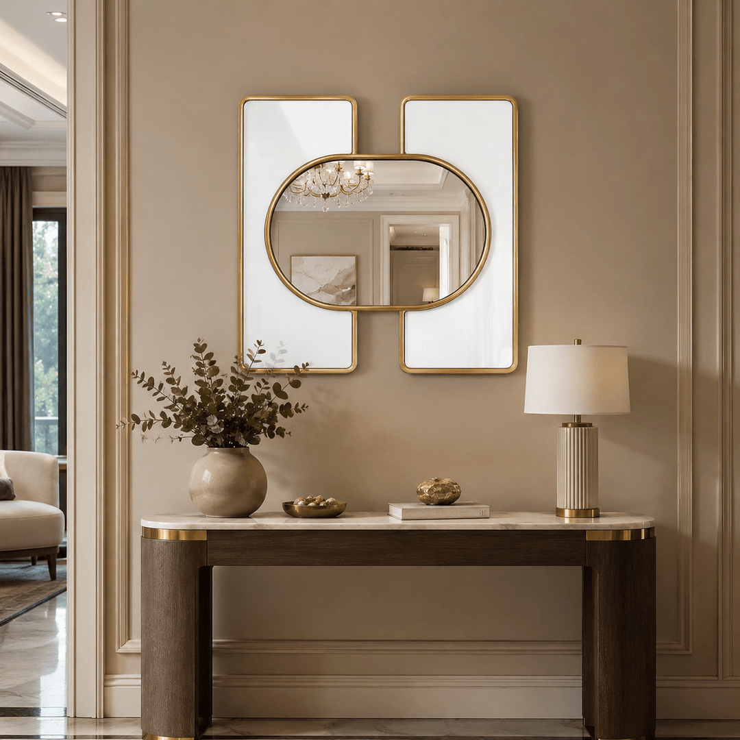 White Embrace Decorative Wall Mirror for Living Room, Bedroom & Entryway24x24 Mirror Bundle – Buy 4 & Save - posh&polish variety