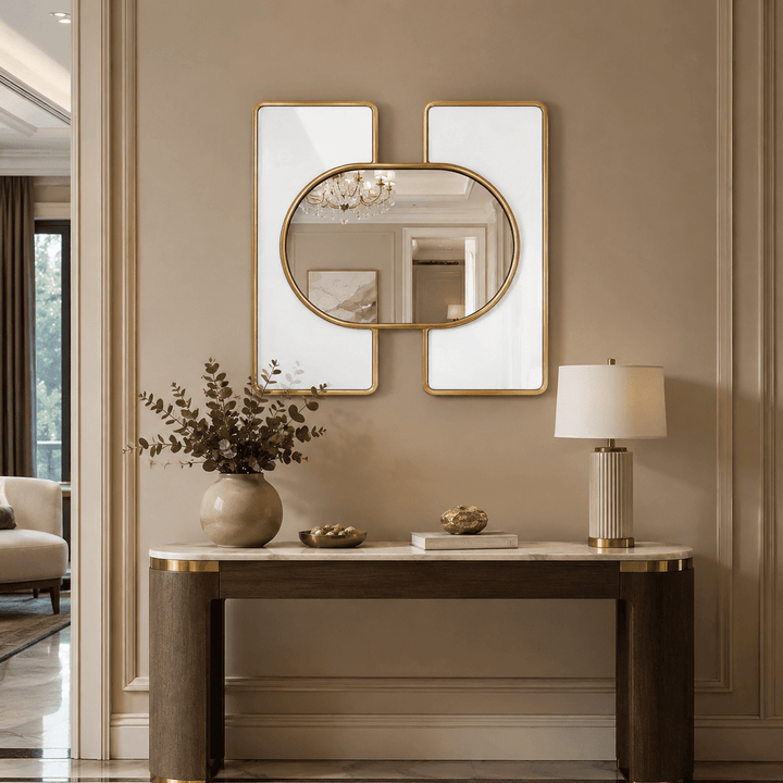 White Embrace Decorative Wall Mirror for Living Room, Bedroom &amp; Entryway24x24 Mirror Bundle – Buy 4 &amp; Save -