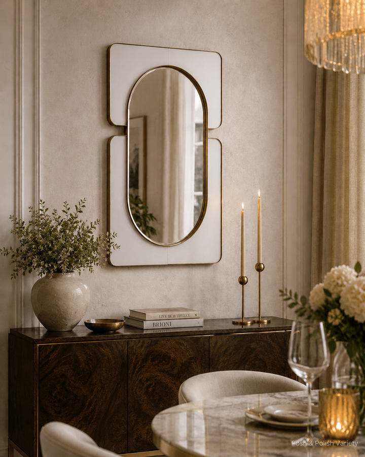 Large White Embrace decorative wall mirror – watermarked image 5 – Posh &amp; Polish Variety
