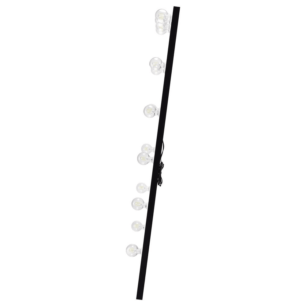 Zayan 32 x 71 Inch Floor Mirror LED Lighting Black Gloss - posh&amp;polish variety