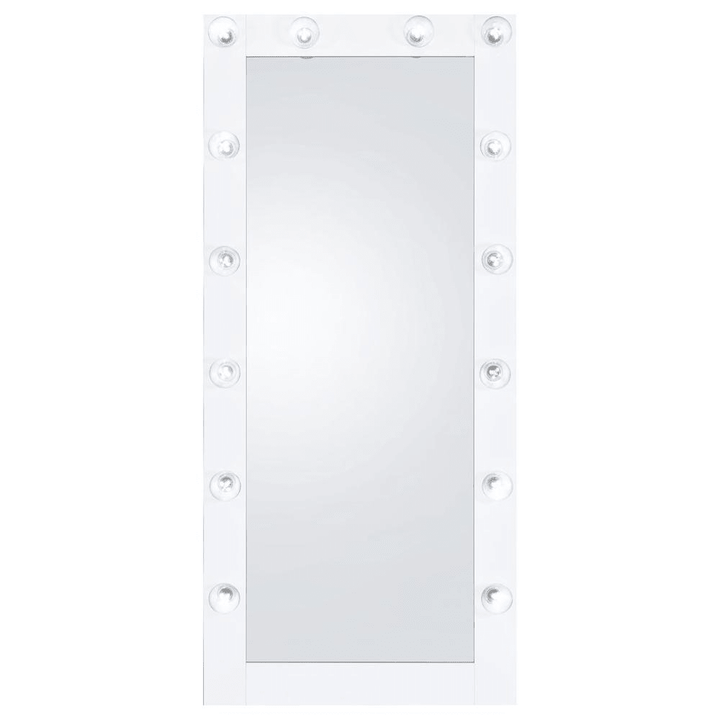 Zayan 32 x 71 Inch Floor Mirror LED Lighting White Gloss - posh&amp;polish variety